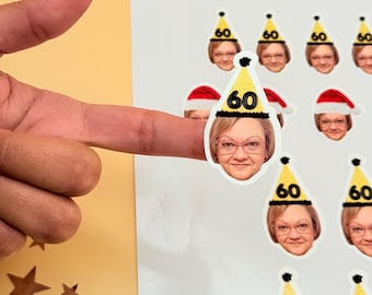 Custom Photo Face Stickers Waterproof Vinyl Birthday Party Favors
