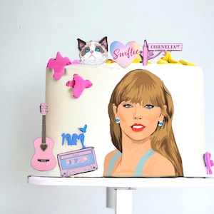 T Swift Eras Tour Cake Topper: Handmade Cardboard Birthday Party Decor