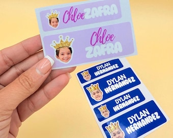Personalized School Name Labels with Child's Face: Custom Stickers