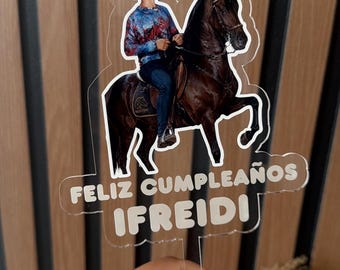 Custom Cake Topper with Photo, Personalized Milestone Decoration