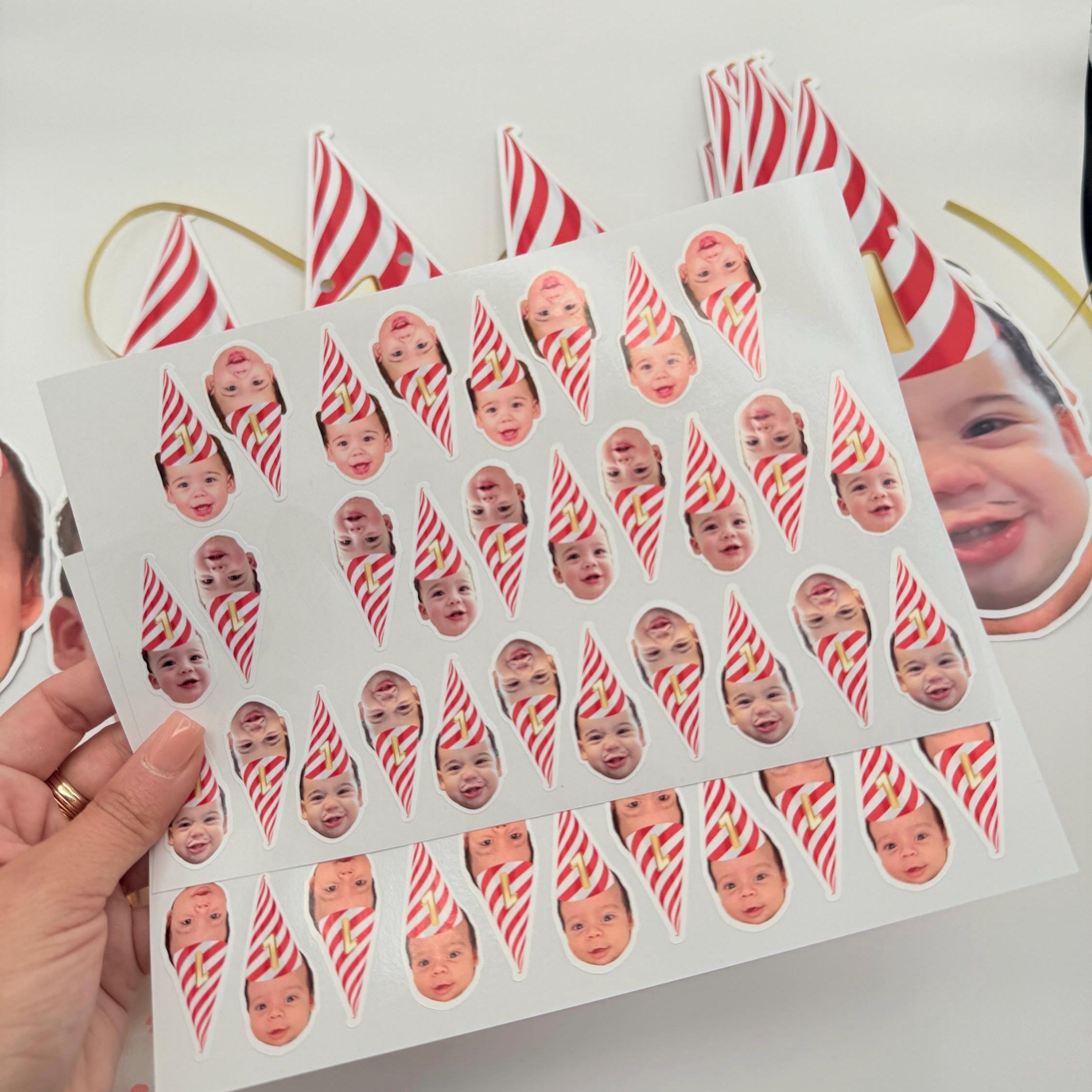 Record Face Sticker Personalized Face Stickers – Custom Milestone Birthday Labels - Etsy