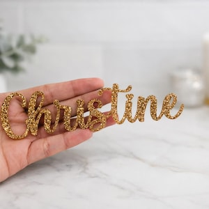 Custom Glitter Acrylic Name Place Card – Wedding Table Setting image 3