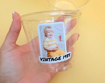 Anpassade fotomuggar för fest, personliga födelsedagspresenter, dryckeskärl för vintagefirande