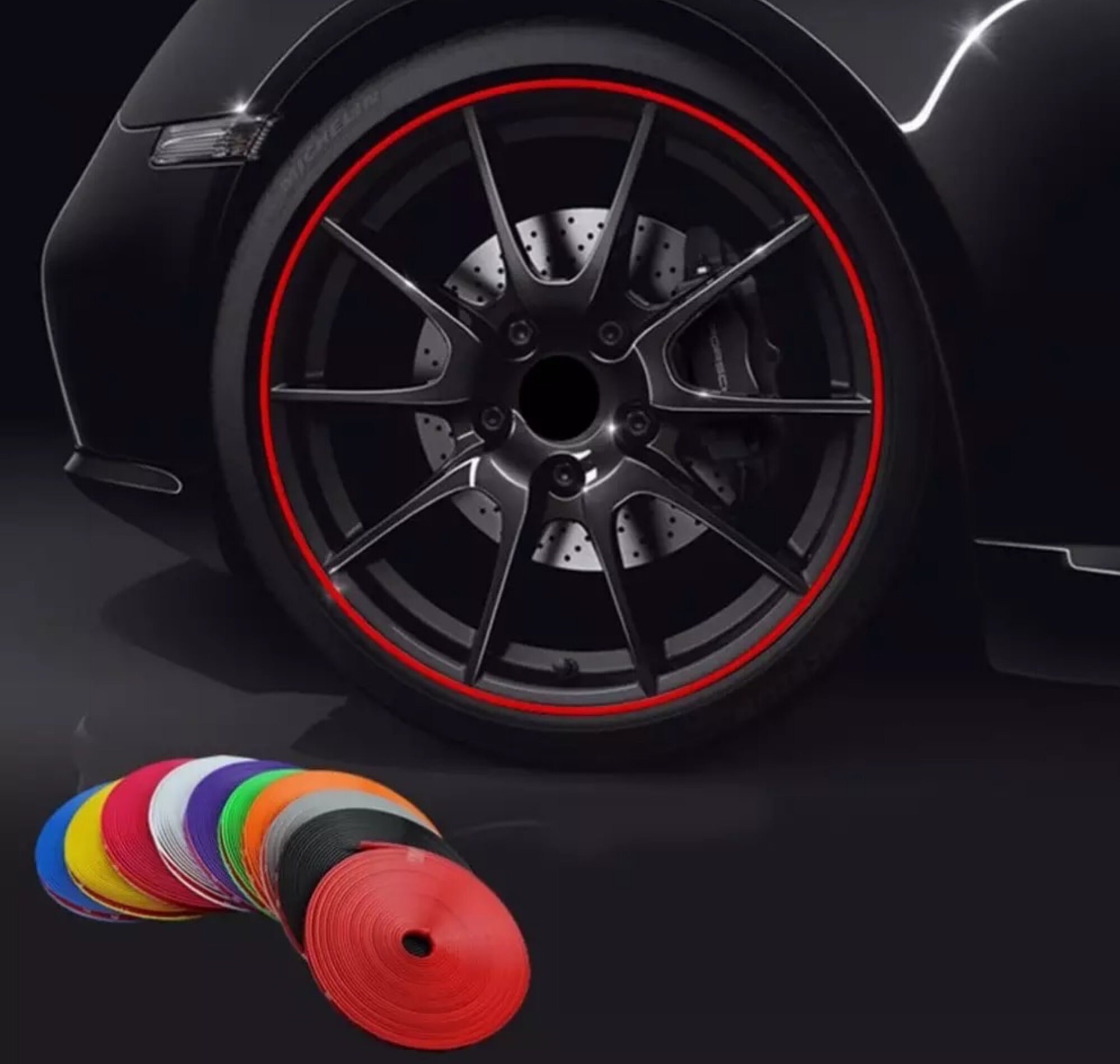 26FT Car Wheel Hub Rim Trim Tire Ring Guard Rubber Strip Protector Sticker NEW E - Foto 13