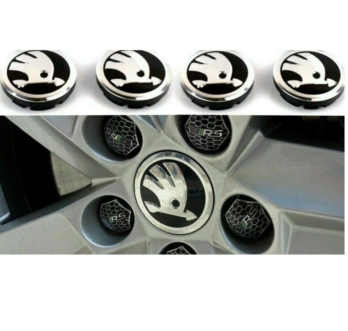 4x 56mm Alloy Wheel for Skoda Centre Caps Octavia VRS. Etsy