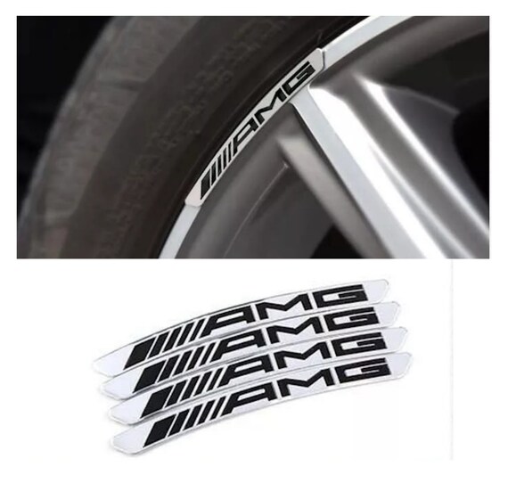 Shipley accu Kinderen 4x Alloy AMG Wheels Rim Sticker Set Silver for Mercedes - Etsy