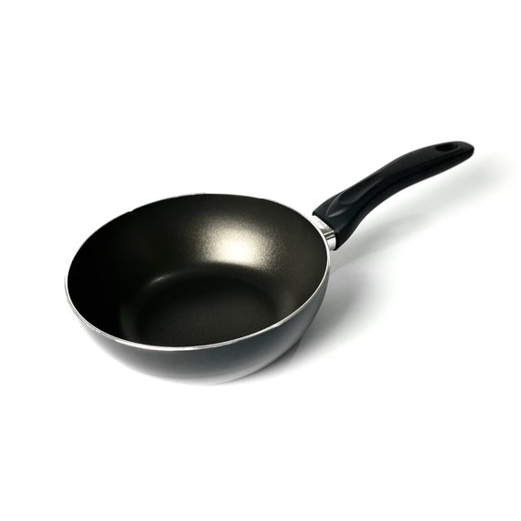 Mini Wok Non-stick Aluminium Frying Fry Pan 18cm Kitchen Small Wok Black 