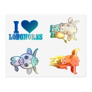 Feuille d'autocollants J'aime les longues cornes