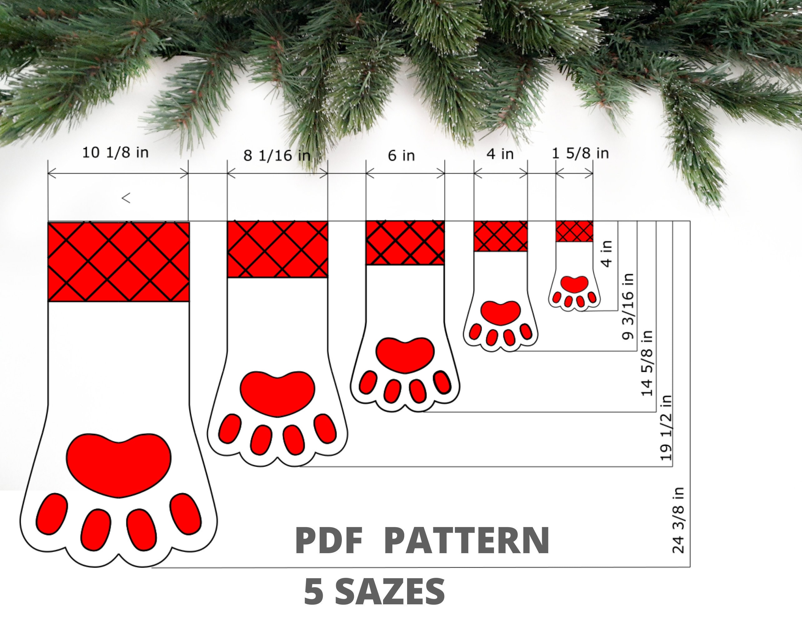 Christmas pet stocking sewing pattern PDF Holiday decor Etsy