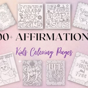 100+ Kinder Malvorlagen - Affirmationen und inspirierende Grußkarten - Toddler Busy Book - Kinder Malbuch