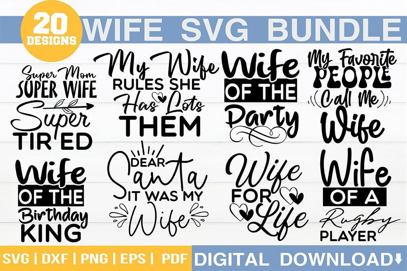 Wife & Spouse SVG Bundle | 120 Designs | Wifey Quotes, Marriage, Love ...