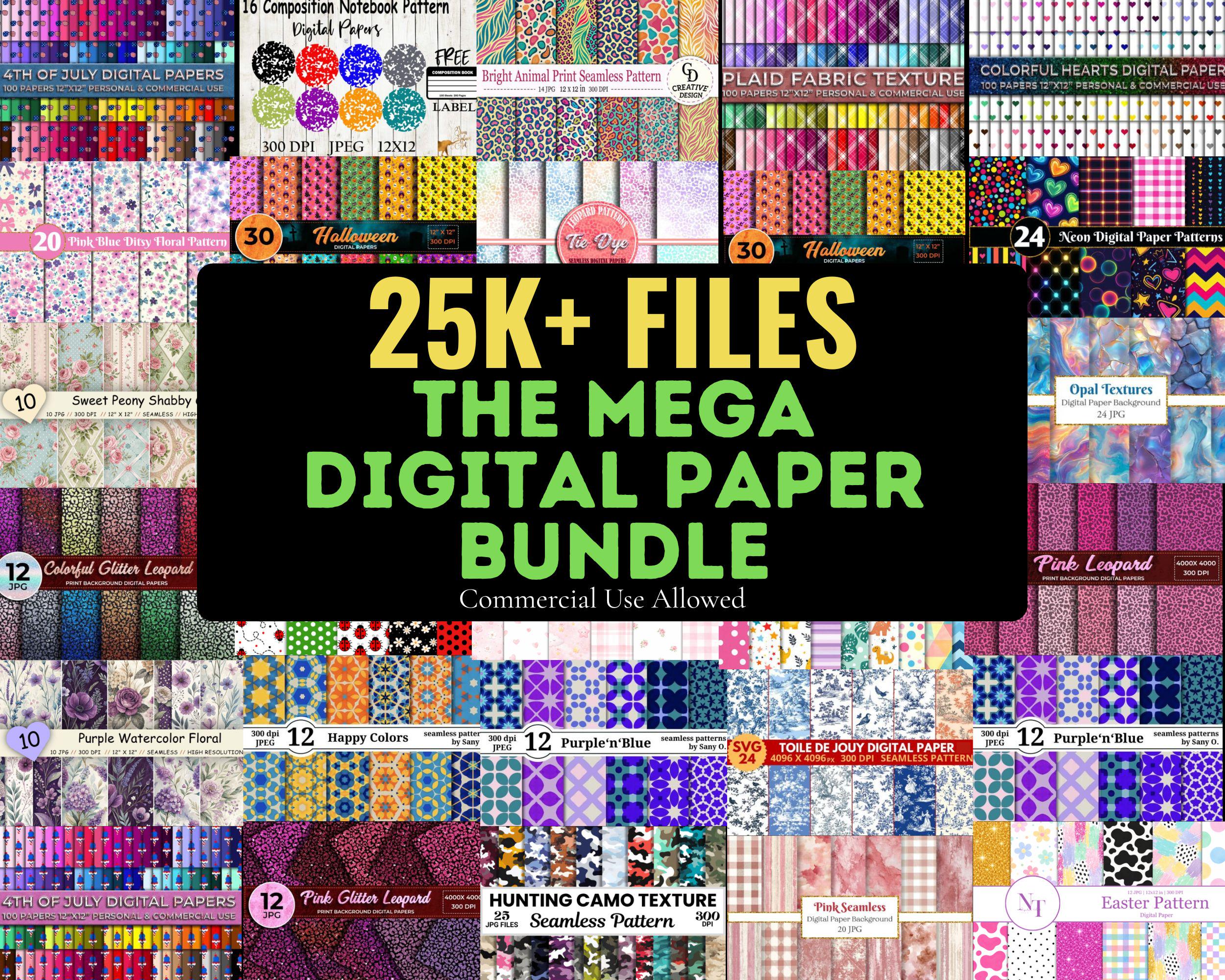 Digital Paper Mega Bundle | 25,000+ Patterns | Seamless Backgrounds ...