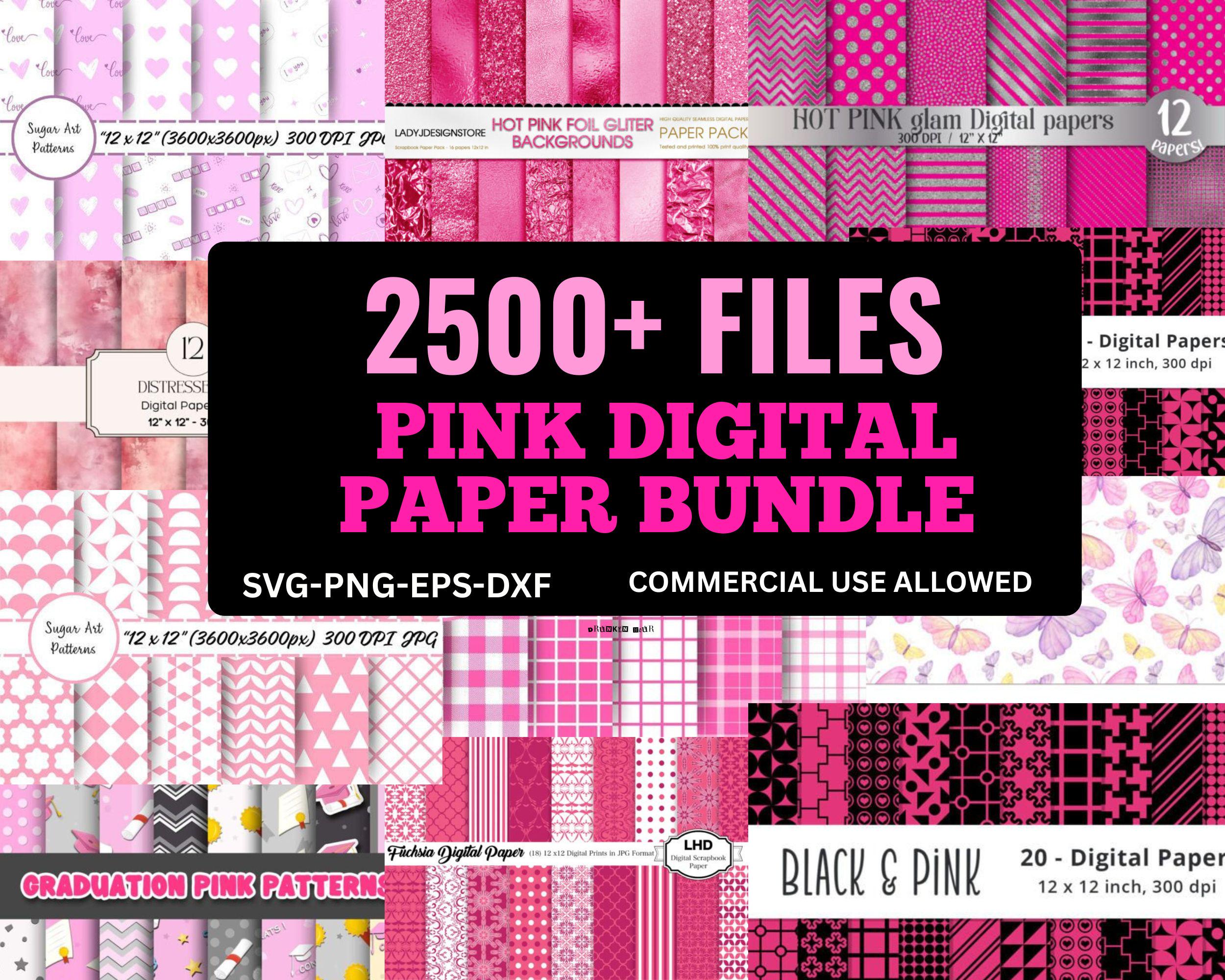 Pink Digital Paper Mega Bundle | 2500+ Designs | Seamless Patterns ...