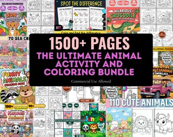El mejor paquete de actividades y dibujos de animales para colorear para niños / Imprimibles divertidos y educativos