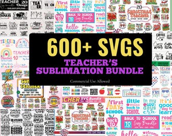 Teacher SVG Bundle | 600+ Teacher Designs | School SVG, Classroom Quotes, Teacher Life, Cute & Retro, Kindergarten, Preschool SVG