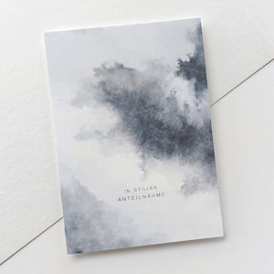 Trauerkarte "in stiller Anteilnahme" | Beileidskarte grauer Himmel in Aquarell | Kondolenzkarte | Beileidsbekundung | Klappkarte Trauerfall