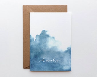 Thank you card / thank you card with watercolor design / folding card to say thank you / thank you card / thank you
