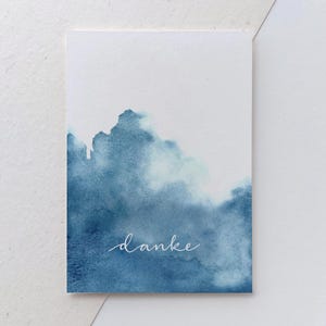 Dankeskarte | Karte Danke mit Aquarell Design | Klappkarte zum danke sagen | Karte vielen Dank | Danksagung | bedanken | schlicht | stilvoll