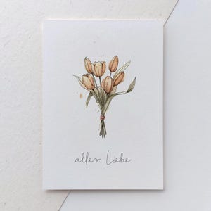 Karte Blumenstrauß "Alles Liebe" | Geburtstagskarte Tulpen | Glückwunschkarte Geburtstag  | Klappkarte Muttertag | Osterkarte