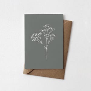 Karte Schleierkraut | Postkarte botanisch | Glückwünsche Ehe | Geburtstag | Zeichnung | schlicht | minimalistisch | Klappkarte zur Hochzeit