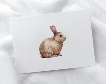 Carte lapin | Carte de Pâques | Carte dépliable | Carte postale de Pâques | Pour une naissance | Carte de vœux | Vœux de Pâques aquarelle | Simple | Minimaliste