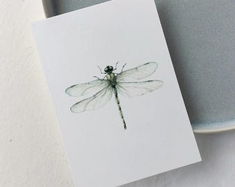Carte Libellule | Carte postale aquarelle Libellule | Carte dépliable pour les amoureux de la nature | Insecte | Anniversaire | Carte d'été | Dessin