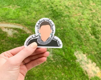 Ruth Bader Ginsburg Sticker/ RBG/ Feminist/ Feminism/ Vinyl/ Weatherproof