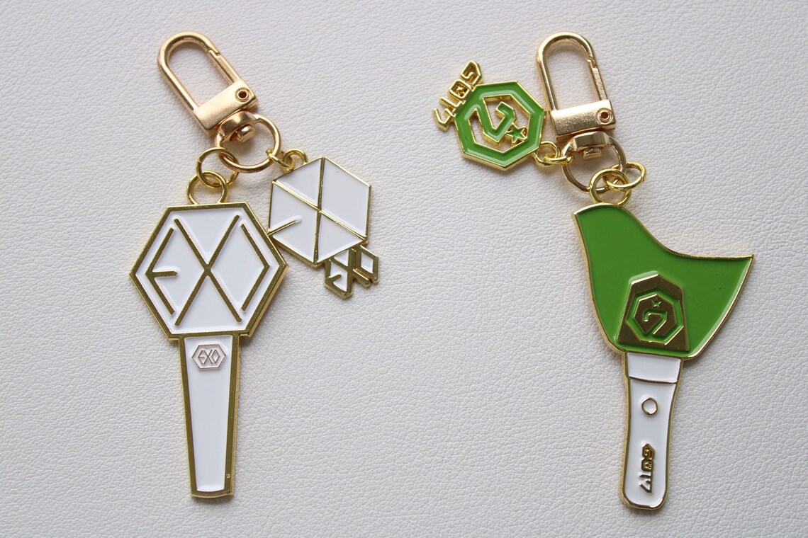 KPOP Fan Light Stick Metal Keychain Keyring Pendant Bts Etsy