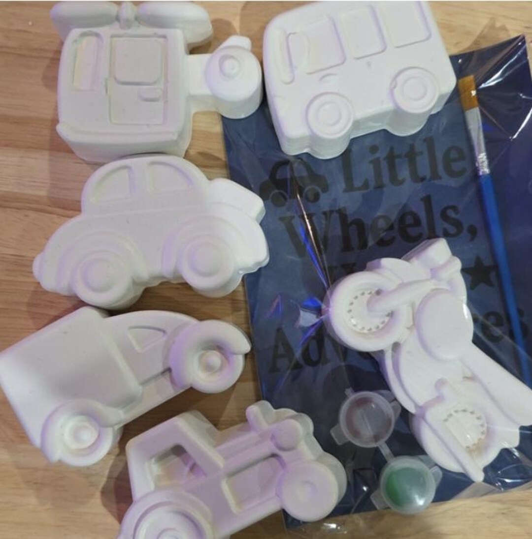 Plaster Party Plaster Party on Wheels Set | Kids Paint Your Own Vehicle Kit - Etsy