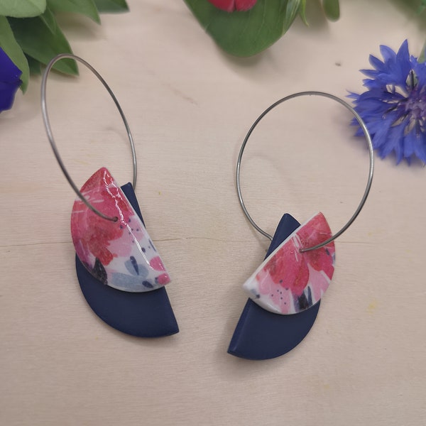 Jade earrings - Les Imprimées Fleur Bleue Collection - Light and colorful