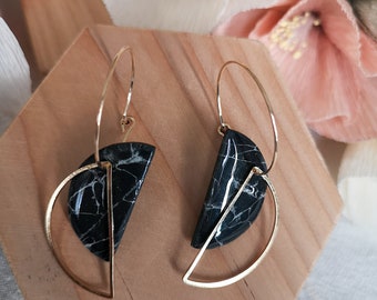 Pendientes Roxanne - Colección Black Marble - Ligeros y elegantes