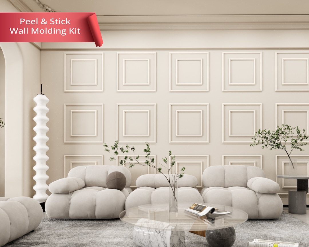 Peel and Stick Wall Moulding Kit, Wainscotting Panels, Self Adhesive ...