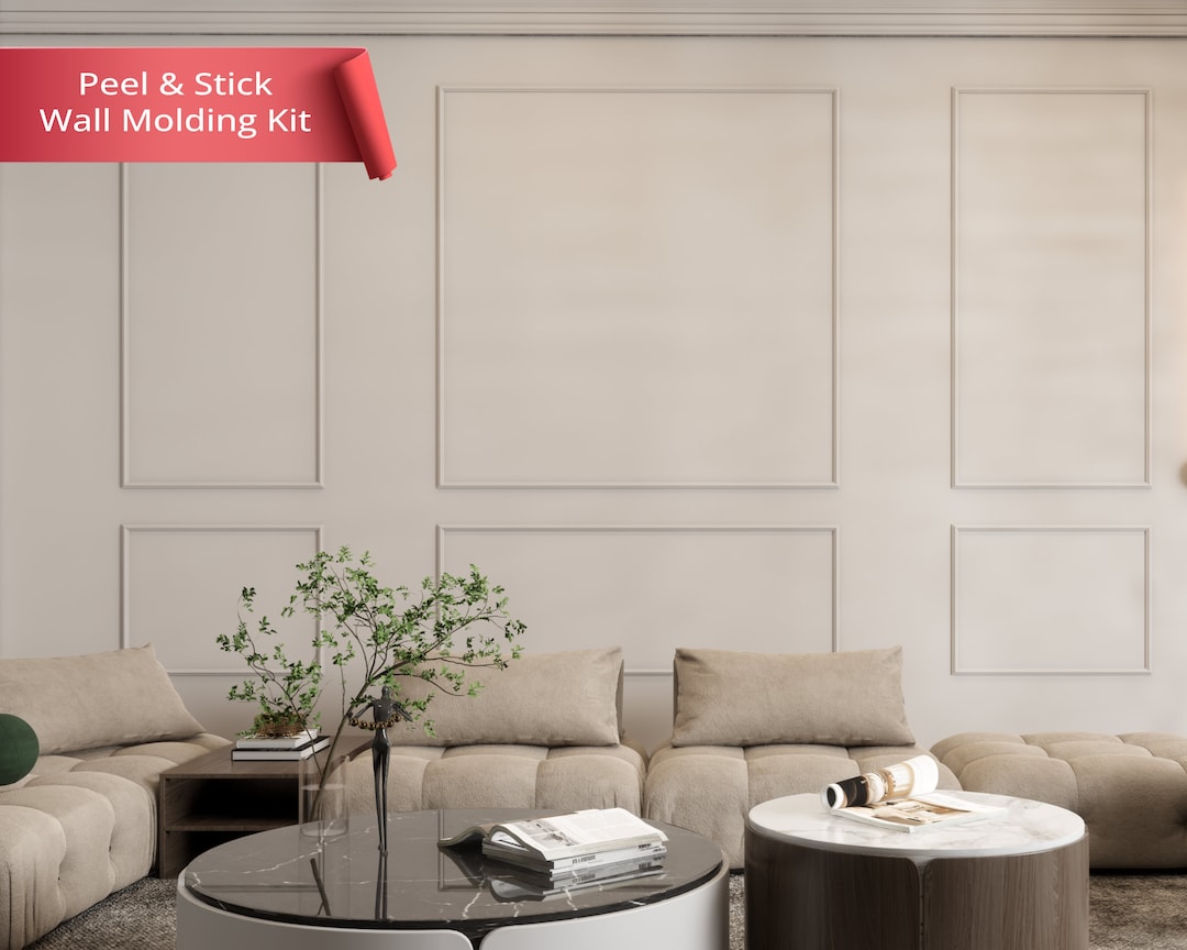 Peel and Stick Wall Moulding Kit, Wainscotting Panels, Self Adhesive ...