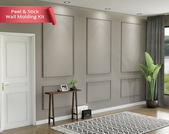 Peel and Stick Wall Moulding Kit, Wainscotting Panels, Self Adhesive Wall Panels, Ready Assemble Wall Decor