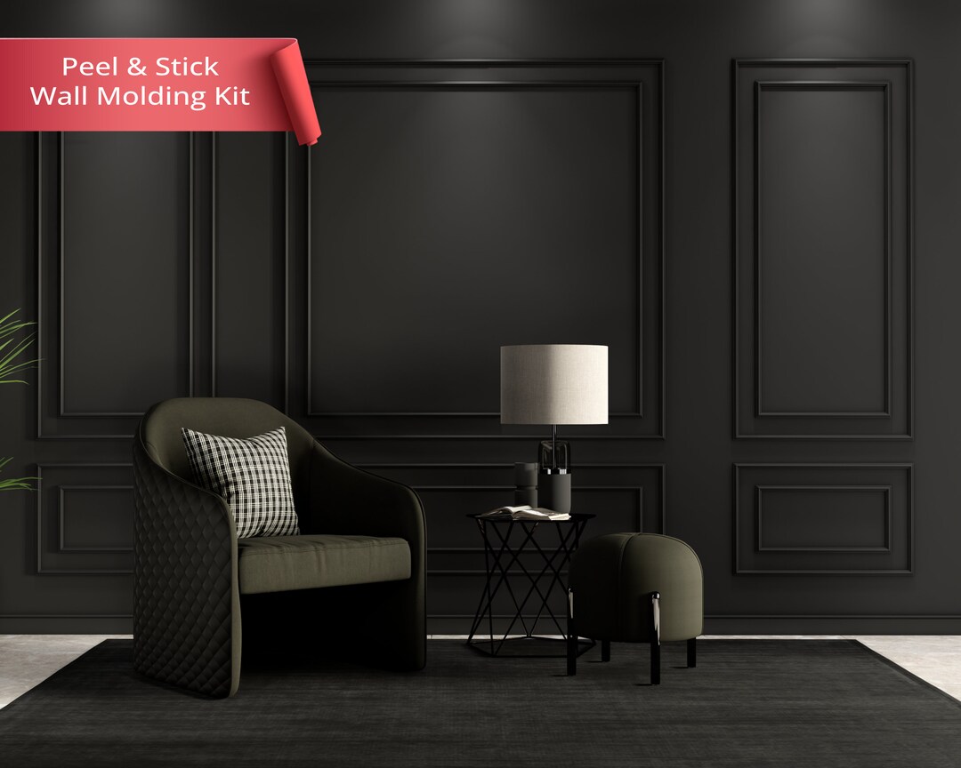 Peel and Stick Wall Moulding Kit, Wainscotting Panels, Self Adhesive ...