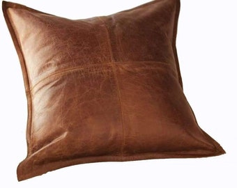 Brown Leather Pillow, Brown Leather Throw Pillows