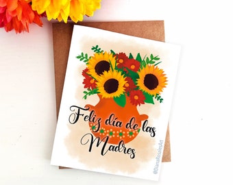Feliz Dia De Las Madres Greeting Card | Happy Mother's Day Card | Gift for Mom | Tarjeta para mama, abuela, tia,madrina