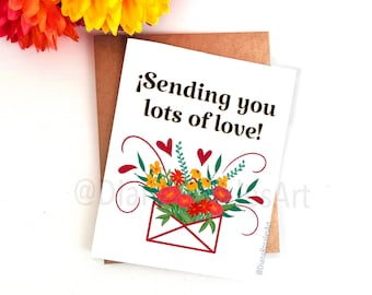 Sending you Lots of Love Greeting Card | Valentine's or Galentine's Day Card | Love Note | Gift for her, him, them | Card for friend