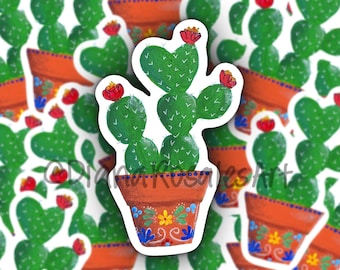 Cactus Sticker | Nopal Sticker| Plant Sticker|  Waterproof Vinyl Sticker for Laptops, Water Bottles, Phone or Bullet Journals