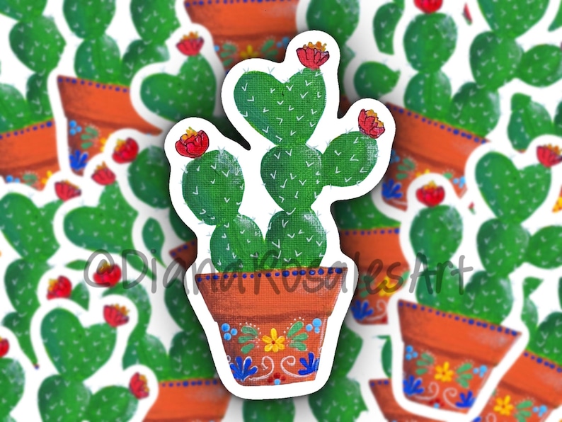 Cactus Sticker Nopal Sticker Plant Sticker Waterproof | Etsy