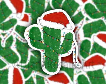 Christmas Cactus Sticker | Cactus Nopal Sticker| Plant Sticker|  Waterproof Vinyl Sticker for Laptops, Water Bottles, Phone, Bullet Journals
