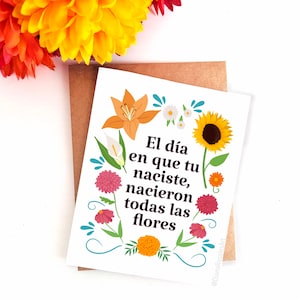 Feliz Cumpleaños Greeting Card | Spanish Birthday Card | Happy Birthday Greeting Card | Gift for her, him, them