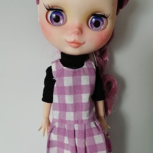 Dress overalls for icy azone, barbie, and other dolls. Picnic collection 1:6 scale BJD fashion doll clothes.