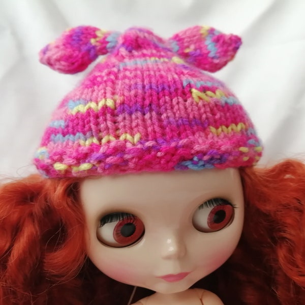 Cappello con nodo superiore per blythe, icy, pullip e altre bambole. Collezione circense colorata in scala 1: 6 vestiti per bambole di moda BJD.