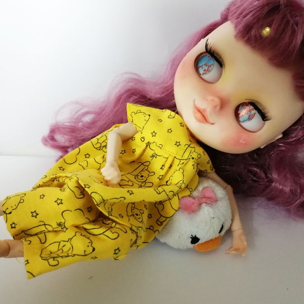 Pigiami di ispirazione vintage per barbie, ozono ghiacciato e altre bambole. Disney winnie la collezione pooh. Vestiti per bambole di moda BJD in scala 1:6.