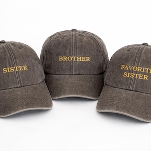 Gorras familiares bordadas a medida / Gorras con nombre personalizado / Para hermana, hermano, hermana favorita y más