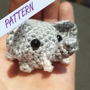 Cute crochet elephant amigurumi pattern, beginners crochet pattern, crochet animal, crochet animal pattern, elephant plush, safari, toy