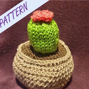 Cactus tonneau au crochet, amigurumi, crochet pour débutants, crochet fleur, succulent, cactus, joli crochet, motif au crochet, faux cactus,