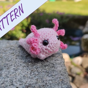 Cute crochet axolotl amigurumi pattern, beginners crochet pattern, crochet animal, crochet animal pattern, axolotl pattern