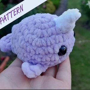 Crochet narwhal, amigurumi pattern, beginners crochet pattern, crochet animal, crochet animal pattern, narwhal toy, narwhal plush, whale